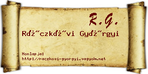 Ráczkövi Györgyi névjegykártya